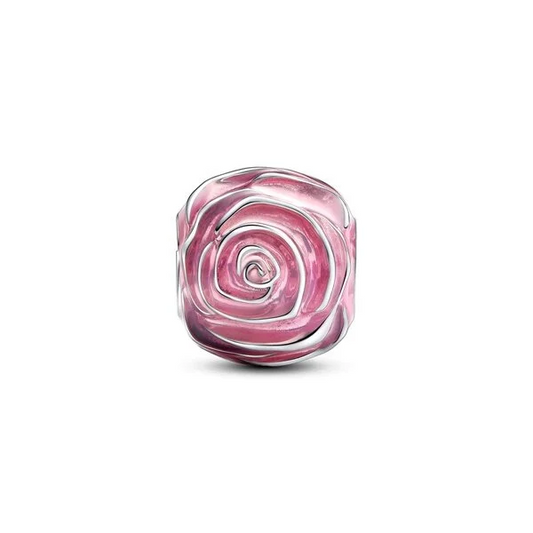 Pink-Red Rose in Bloom Charm